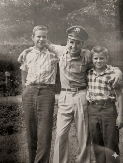 Richard Owens (Nan's son) between Jerry (Gerald Eugene Dutton) and Michael Leonard Dutton